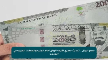 سعر الريال.. تحديث حصري لقيمة الريال أمام الجنيه والعملات العربية في 3-3-1447